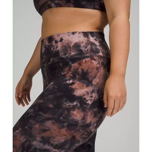 Lululemon, align crop, diamond dye, gray and pink legging, 10